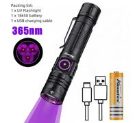 3x365nm/395nm Uv Lampe De Poche Led Haute Puissance Lumière Noire Usb Rechargeable Catdog Tache D'animaux De Compagnie Tinea Uv Colle Durcissement Scorpion Lampe Torche.3x365nm-18650.