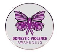 3x3cm Sensibilisation à la violence domestique Pin's Ruban violet Badge en alliage métallique Accessoire de mode (Purple, 3X3CM)