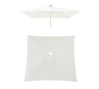 3x3m 2x3m 2x2m Carré Dessus De Parapluie De Remplacement En Polyester, 4/6/8 Baleines, Grand Housse Toile De Parasol Non Déporté Rechange, Imperméable Protection UV30+(Off-white,197X197cm)