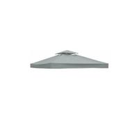 3x3m Toile de Rechange Gazebo Double Toit pour Jardin (Gris, Double Top)