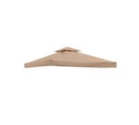 3x3m Toile de Rechange Gazebo Double Toit pour Jardin (Kaki, Un Seul Top)