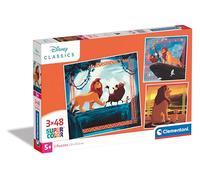 Clementoni - Puzzle Enfant 5 Ans - Le Roi Lion - Lot de 3 Puzzles 48 Pièces, Supercolor, Fabriqué en Italie
