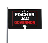 3x5 Adam Fischer pour le drapeau du gouverneur du Wisconsin 2022 Élection du gouverneur 2022 Drapeau Pas de mât