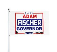 3x5 Adam Fischer pour le drapeau du gouverneur du Wisconsin 2022 Élection du gouverneur 2022 Drapeau Pas de mât