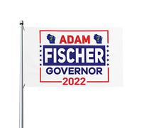 3x5 Adam Fischer pour le drapeau du gouverneur du Wisconsin 2022 Élection du gouverneur 2022 Drapeau Pas de mât