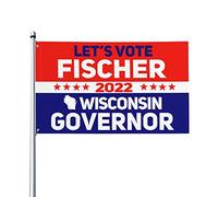 3x5 Adam Fischer pour le drapeau du gouverneur du Wisconsin 2022 Élection du gouverneur 2022 Drapeau Pas de mât