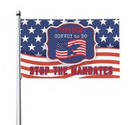 3x5 America Freedom Convoy 2022 Drapeau Mandat Freedom Flag American USA Support Trucker Flag Stop The Mandats Drapeau extérieur avec œillet en métal sans mât de drapeau