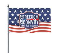 3x5 America Freedom Convoy 2022 Drapeau Mandat Freedom Flag American USA Support Trucker Flag Stop The Mandats Drapeau extérieur avec œillet en métal sans mât de drapeau