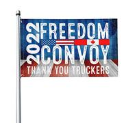 3x5 America Freedom Convoy 2022 Drapeau Mandat Freedom Flag American USA Support Trucker Flag Stop The Mandats Drapeau extérieur avec œillet en métal sans mât de drapeau