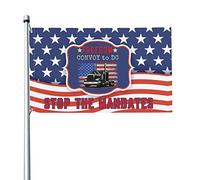 3x5 America Freedom Convoy 2022 Drapeau Mandat Freedom Flag American USA Support Trucker Flag Stop The Mandats Drapeau extérieur avec œillet en métal sans mât de drapeau
