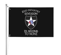 3X5Ft Banner Breeze Flag 2E Division D'Infanterie - Drapeau « Second To None » Prime Drapeau De Famille Unique Pour Cadeau Fête