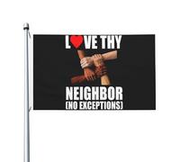3X5Ft Banner Breeze Flag Aime Ton Prochain Sans Exception (Drapeau) Luxueux Drapeau De Famille Élégant Pour Cadeau Patio