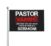 3X5Ft Banner Breeze Flag Avertissement Du Pasteur : Tout Ce Que Vous Dites Doit Être Signalé Prime Drapeau De Jardin Lavable Pour Fête Plate-Forme