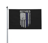 3X5Ft Banner Breeze Flag Drapeau Américain De La Police À La Retraite Élégant Drapeau De Jardin Lavable Pour Patio Fête