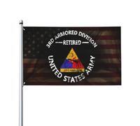 3X5Ft Banner Breeze Flag Drapeau Des États-Unis (Retraité) De La 3E Division Blindée Lavable Drapeau Militaire Unique Pour Patio Plate-Forme