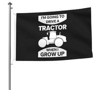 3X5Ft Banner Breeze Flag Drapeau « Je Conduirai Un Tracteur Quand Je Serai Grand » Unique Drapeau De Famille Élégant Pour Fête Cadeau