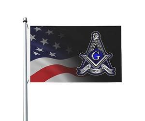 3X5Ft Banner Breeze Flag Drapeau Maçonnique De La Foi, De L'Espérance Et De La Charité Durable Drapeau De Famille Lavable Pour Cadeau Patio