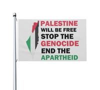 3X5Ft Banner Breeze Flag La Palestine Sera Libre. Halte Au Génocide. Abolissons Le Drapeau De L'Apartheid. Personnalisé Drapeau De Jardin Unique Pour Balcon Plate-Forme