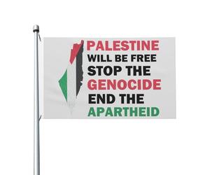 3X5Ft Banner Breeze Flag La Palestine Sera Libre. Halte Au Génocide. Abolissons Le Drapeau De L'Apartheid. Personnalisé Drapeau De Jardin Unique Pour Balcon Plate-Forme