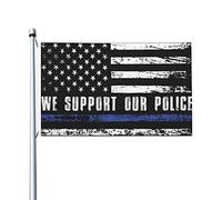 3X5Ft Banner Breeze Flag Nous Soutenons Notre Police Américaine (Drapeau Blue Line) Lavable Drapeau De Famille Élégant Pour Balcon Fête