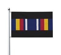 3X5Ft Banner Breeze Flag Ruban Et Drapeau De La Médaille Du Service De La Guerre Mondiale Contre Le Terrorisme Élégant Drapeau Militaire Unique Pour Plate-Forme Patio