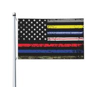 3X5Ft Drapeaux Décoratifs D'Extérieur Drapeau Américain, Ligne Fine, Militaire, Police, Infirmière, Pompier Durable Drapeau De Famille Élégant Pour Fête Balcon