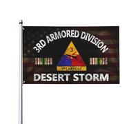3X5Ft Drapeaux Décoratifs D'Extérieur Drapeau De La 3E Division Blindée, Tempête Du Désert Prime Drapeau De Jardin Unique Pour Cadeau Pendre La Crémaillère