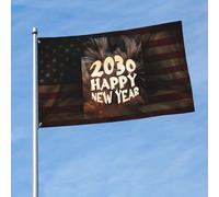 3X5Ft Drapeaux Décoratifs D'Extérieur Drapeau De La Bonne Année 2030 Luxueux Drapeau De Famille Lavable Pour Balcon Cadeau