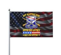 3X5Ft Drapeaux Décoratifs D'Extérieur Drapeau Des Anciens Combattants Du 1Er Bataillon De La 18E Division D'Infanterie Unique Drapeau Militaire Uv Résistant Pour Fête Pendre La Crémaillère