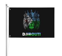 3X5Ft Drapeaux Décoratifs D'Extérieur Drapeau Du Lion De Djibouti Uv Résistant Drapeau Militaire Durable Pour Fête Patio