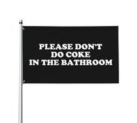 3X5Ft Drapeaux Décoratifs D'Extérieur Drapeau « Merci De Ne Pas Consommer De Drogues Dans Les Toilettes » Élégant Drapeau De Jardin Uv Résistant Pour Patio Plate-Forme