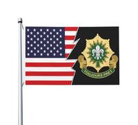 3X5Ft Drapeaux Décoratifs D'Extérieur Insigne Du 2E Régiment De Cavalerie De L'Armée Américaine V2 Et Drapeau Américain Luxueux Drapeau De Famille Durable Pour Fête Plate-Forme