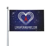 3X5Ft Drapeaux Décoratifs D'Extérieur Je Porte Du Bordeaux Pour Le Drapeau De Sensibilisation Au Myélome Multiple Prime Drapeau De Famille Luxueux Pour Balcon Plate-Forme