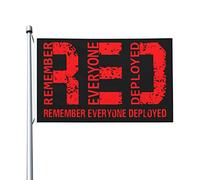 3X5Ft Drapeaux Décoratifs D'Extérieur Rouge Souvenez-Vous De Tous Ceux Qui Sont Déployés Luxueux Drapeau De Famille Lavable Pour Fête Pendre La Crémaillère