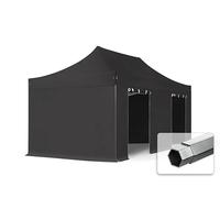 TOOLPORT 3x6 m Tonnelle pliante Alu, PES 800, côtés sans fenêtre, noir - (600221)