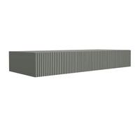 3xE Living Coiffeuse Suspendue 100 cm, 2 tiroirs, façade cannelée, aloès Vert, 100 x 40 x 16 cm