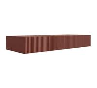 3xE Living Coiffeuse Suspendue 100 cm, 2 tiroirs, façade cannelée, Brique, 100 x 40 x 16 cm