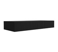 3xE Living Coiffeuse Suspendue 100 cm, 2 tiroirs, façade cannelée, Noir, 100 x 40 x 16 cm