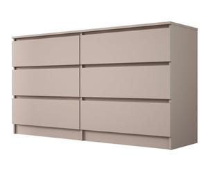 3xE Living Commode 139 cm, 6 tiroirs, Caramel, 139 x 39 x 79 cm
