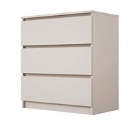 3xE Living Commode 3 tiroirs - Couleur Cachemire, 70 x 79 x 39 cm - Meuble de Rangement Moderne