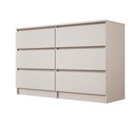 3xE Living Commode 6 tiroirs - Cachemire, 120 x 79 x 39 cm - Meuble Bas Moderne pour vêtements et Objets