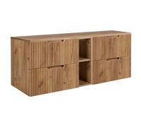 3xE Living Ensemble de Meubles de Salle de Bain 180 cm, chêne Craft, 180 x 46 x 58,6 cm