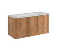 Meuble de salle de bain 100, Chêne craft, avec vasque, 100,7 x 44,4 x 49,9 cm