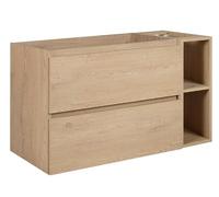 3xE Living Meuble de Salle de Bain 100 CM (80+20), chêne Clair 100 x 77 x 46 cm