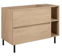 3xE Living Meuble de Salle de Bain 100 CM (80+20) + Pieds Meuble, chêne Clair 100 x 77 x 46 cm
