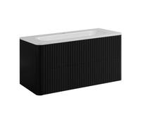 3xE Living Meuble de Salle de Bain 100, Noir, avec Vasque, 100,7 x 44,4 x 49,9 cm