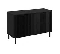 3xE Living Meuble de Salle de Bain 100, Noir, Plan Noir, Pieds Noirs, 100,8 x 44,2 x 65 cm