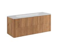 3xE Living Meuble de Salle de Bain 120, Chêne Craft, avec Vasque, 120,7 x 44,4 x 49,9 cm