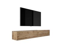 3xE Living Meuble TV Suspendu, D : L : 2 X 100 cm, H : 34 cm, P : 32 cm, Chêne Wotan