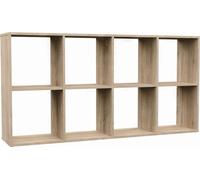 3xEliving Bibliothèque 2X4, étagère à livres, étagère cubique, étagère sur pied en chêne Sonoma (L:147cm x H:75cm P:30cm)